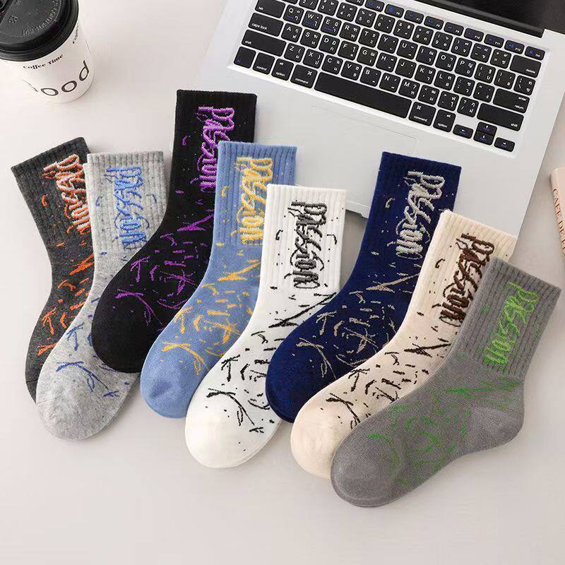 诸暨袜子男款秋冬季ins潮百搭潮流吸湿排汗防臭篮球运动学生长袜