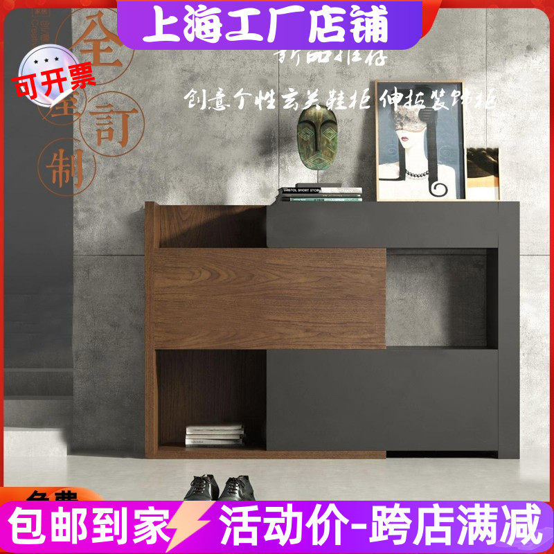 北欧烤漆鞋柜现代简约玄关柜隔断柜进门鞋柜多功能门厅柜装饰柜