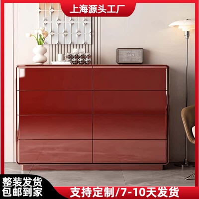 玄关靠墙客厅隔断落地柜奶油风