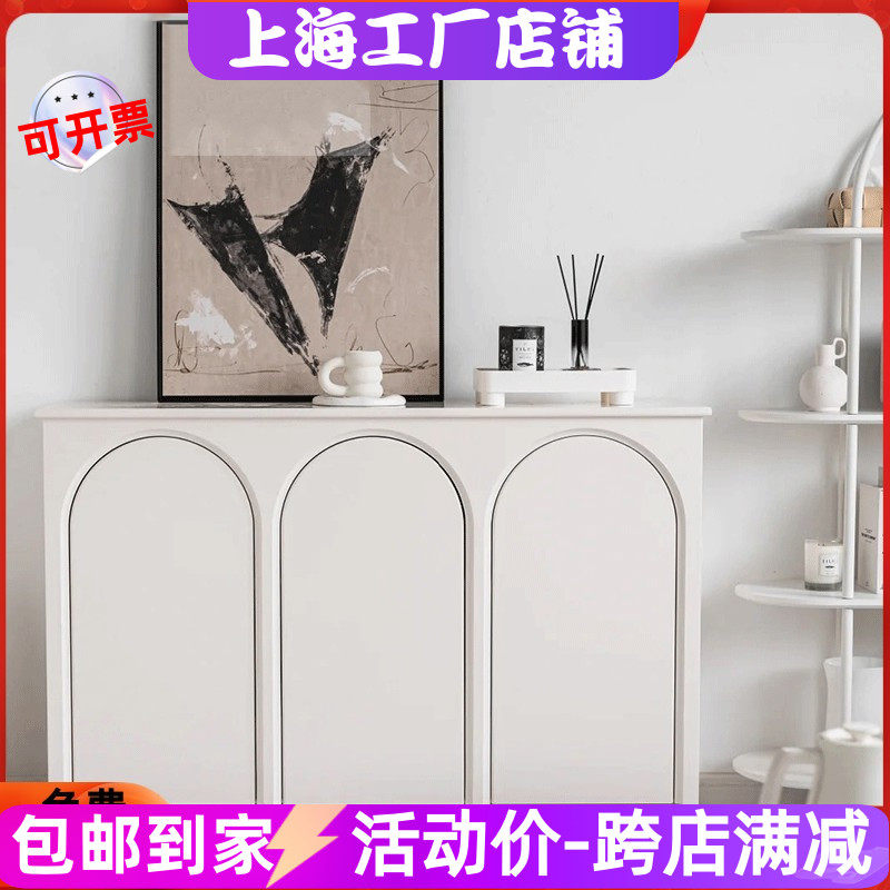 北欧烤漆餐边柜实木拱门入户玄关鞋柜现代简约门厅柜储物柜定制