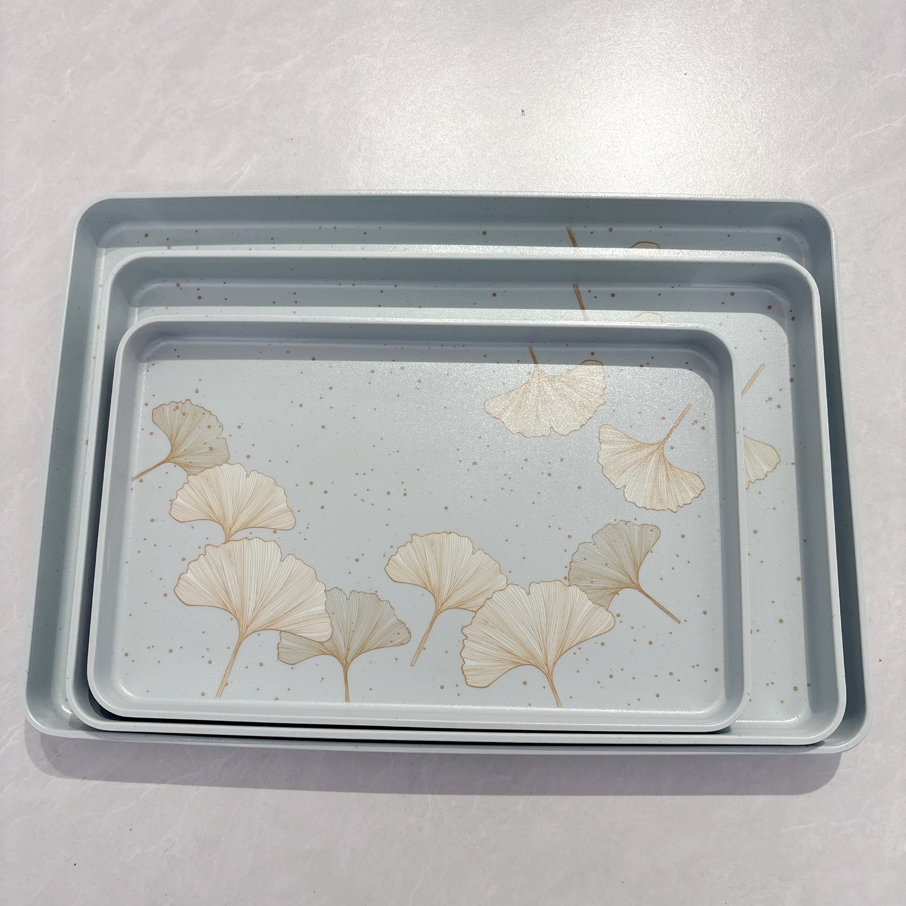 复古银杏叶图案餐用托盘家用长方形上菜盘子仿瓷密胺塑料托盘茶盘,餐饮具,餐用托盘,淘宝优惠券,粉丝福利购,淘宝优惠卷