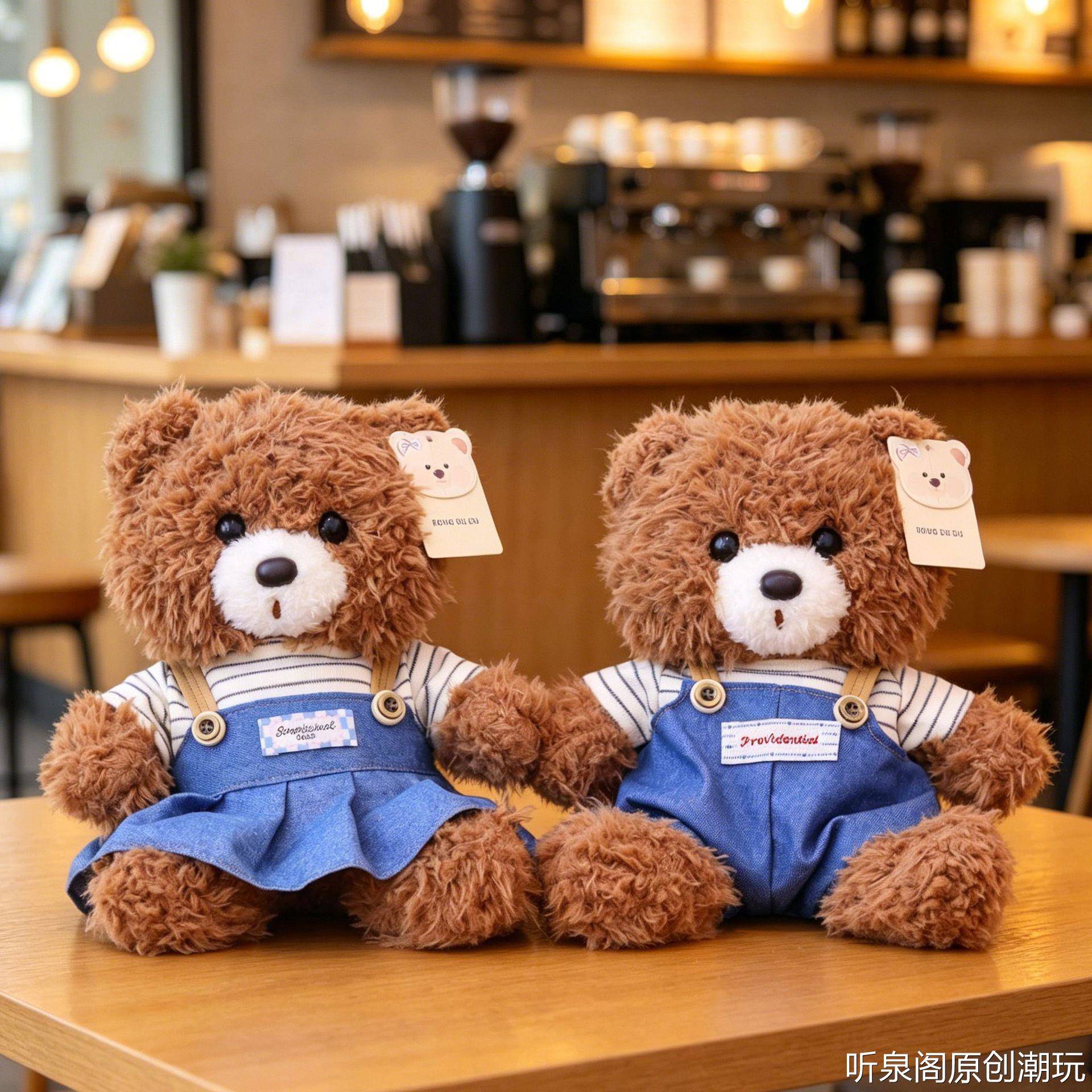 新款牛仔小熊系列毛绒公仔玩具生日礼物女生卧室装饰布置摆件玩偶