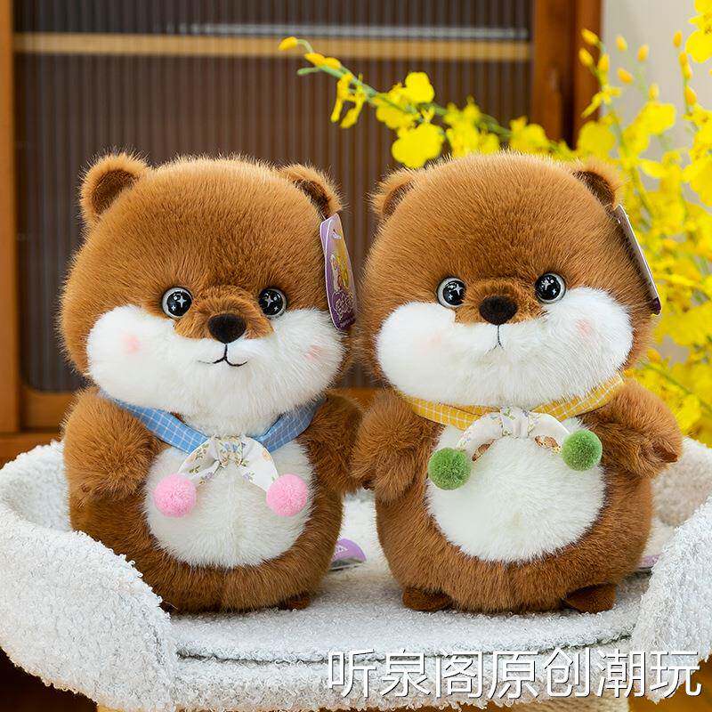 围巾土拨鼠公仔毛绒玩具可爱玩偶布娃娃儿童生日礼物送女生闺蜜