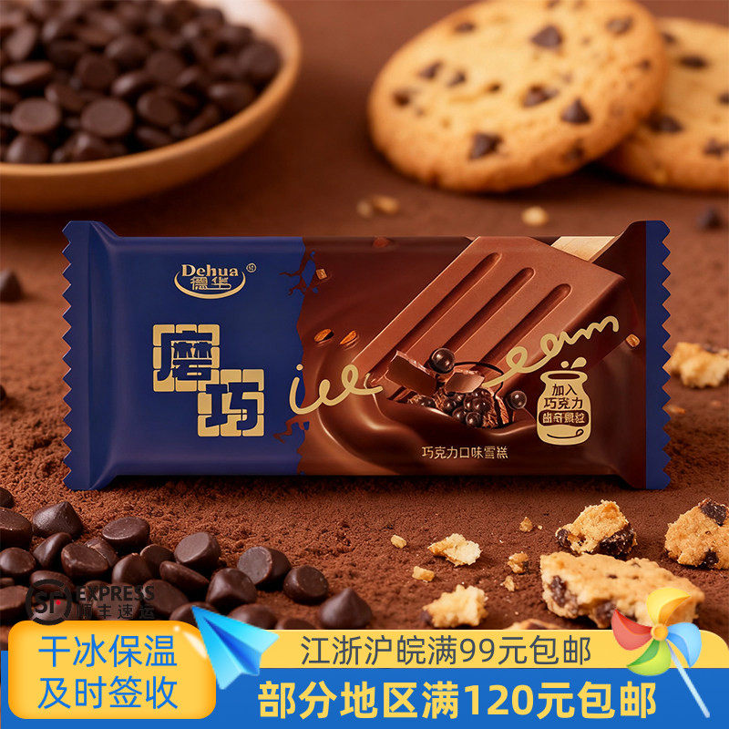 德华磨巧巧克力味网红雪糕纯脂爆珠流心冰淇淋冷饮冰激凌72克