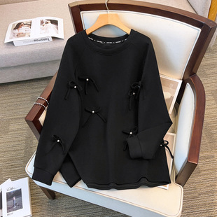 300斤大码女装胖mm加肥加大胸围160 150时尚宽松秋冬季T恤卫衣666