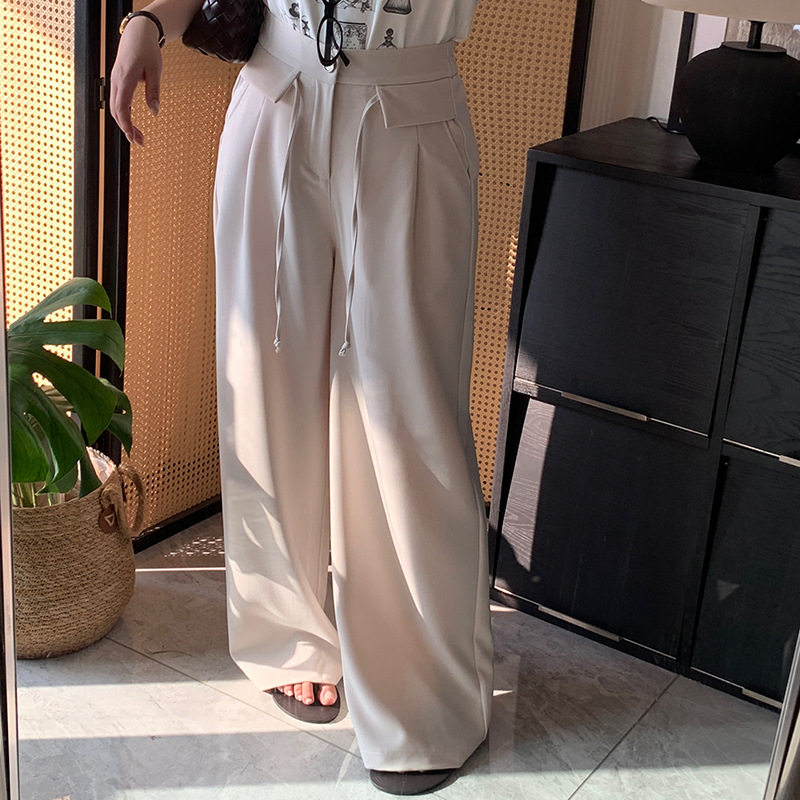 加肥加大200斤大码女装胖mm春季设计感系带休闲裤子女款春季9230