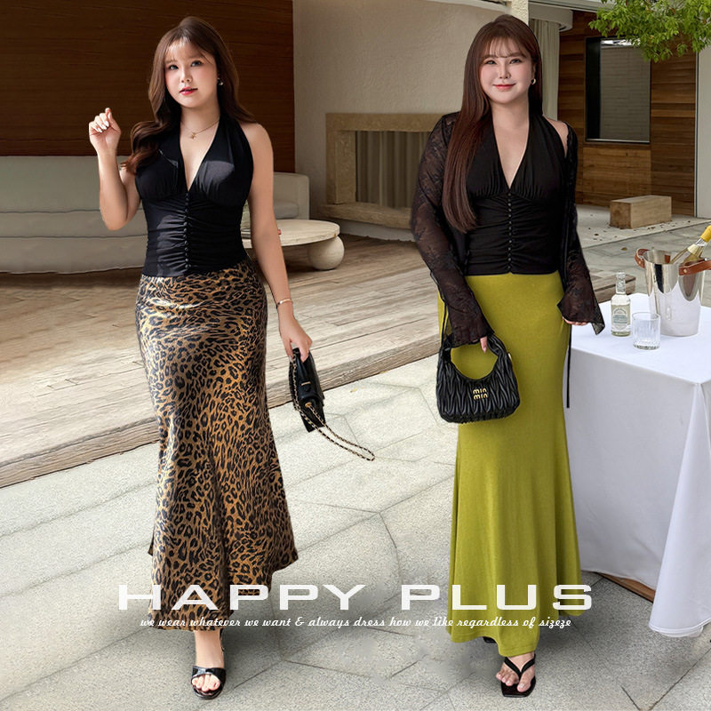 happyhut加肥加大码女装200斤胖mm夏美背背心内搭挂脖露背V领吊带
