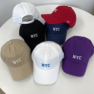 棒球帽东大门代购防晒刺绣字母NYC棒球帽男女百搭时尚休闲鸭舌帽