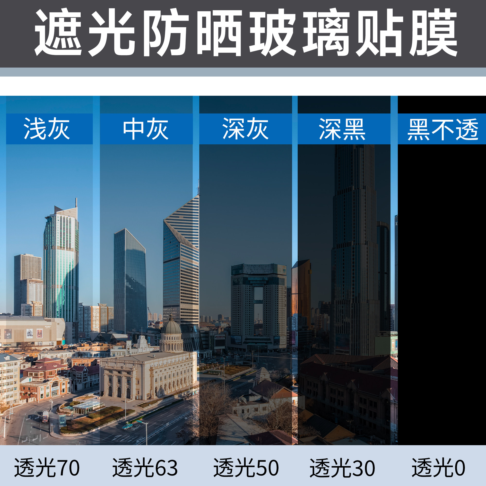 玻璃隔热防晒防紫外线贴膜遮光遮阳透明半透明贴纸黑色灰色改色膜,家居饰品,玻璃膜/贴,淘宝优惠券,粉丝福利购,淘宝优惠卷