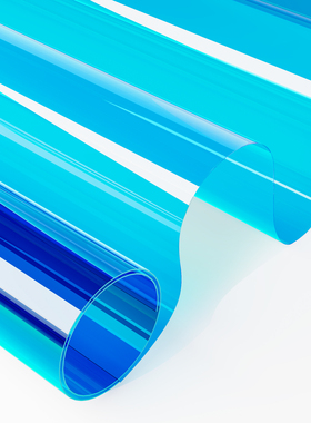 天蓝色彩色玻璃贴膜自带背胶透明居家装饰办公室隔断改色手工贴纸