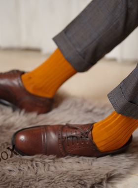 断码 viccel纯色长筒袜土耳其男士棉袜正装及膝丝光棉袜透气