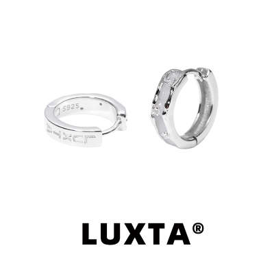 LUXTA原创925银灰色冰川耳环男