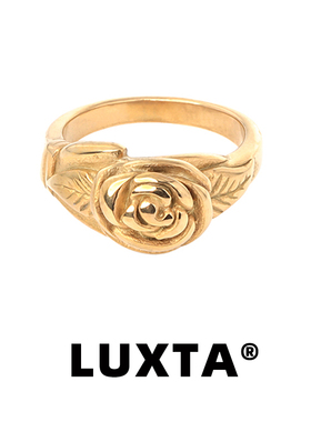 LUXTA金色做旧玫瑰花戒指