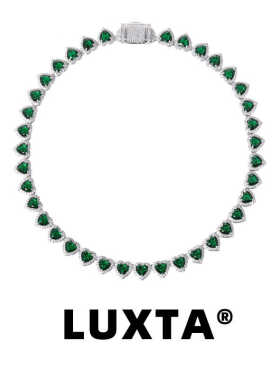 LUXTA爱心绿钻项链超闪