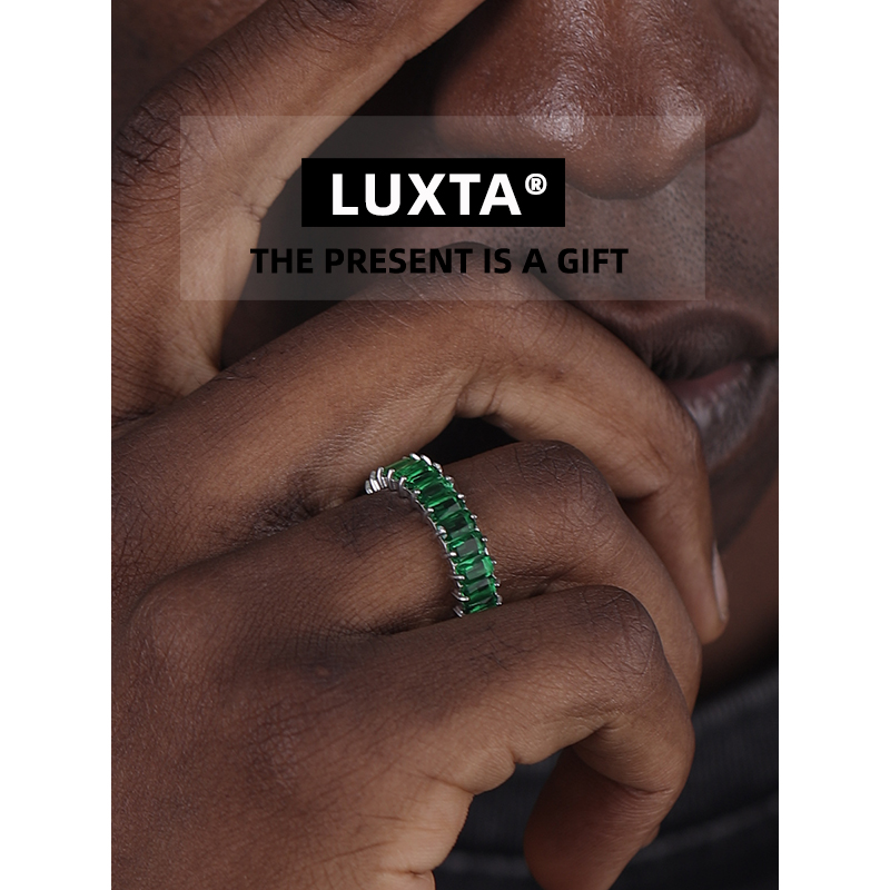LUXTA绿钻戒指嘻哈男高级感