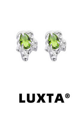 LUXTA纯银绿宝石嘻哈耳钉