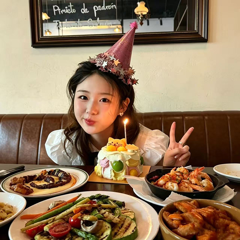 新款生日派对帽氛围感装饰用品头饰儿童生日尖角帽过生日帽子成品