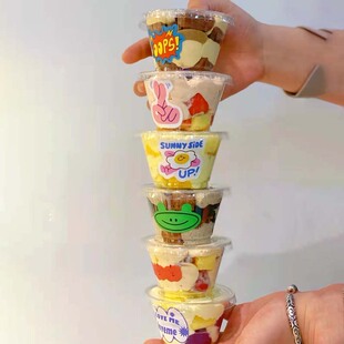 180ml迷你mini奶茶塑料杯咖啡杯蛋糕杯子透明甜品dirty外带杯带盖