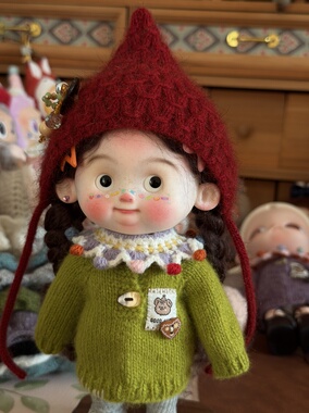 「围脖」Labubu拉布布zsiga手工钩织围脖josh可戴bjd娃娃通用