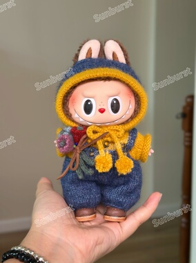 泡泡玛特拉布布搪胶衣服娃衣17cm娃娃公仔替换衣服套装不含娃