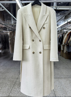 双面羊毛大衣女中长款25秋冬新款韩版通勤直筒双排扣加厚毛呢外套