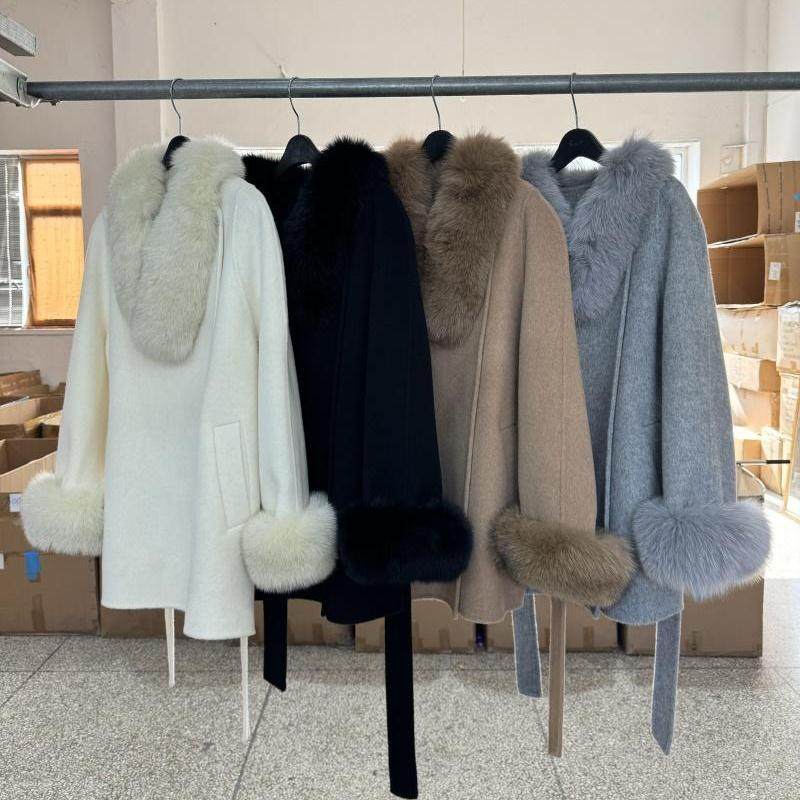 狐狸毛双面羊毛大衣女短款25年秋冬新款韩版宽松时尚气质毛呢外套,女装/女士精品,毛呢外套,淘宝优惠券,粉丝福利购,淘宝优惠卷
