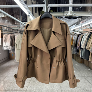 短款风衣女小个子25年春秋季新款抽绳显瘦气质百搭高级感上衣外套