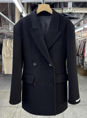 沙漏款西服双面羊毛大衣女短款25年春季新款收腰显瘦时尚毛呢外套