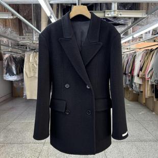 沙漏款西服双面羊毛大衣女短款25年春季新款收腰显瘦时尚毛呢外套