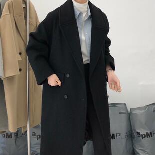 韩国东大门加厚双面羊毛大衣女中长款2026年新款韩版宽松毛呢外套