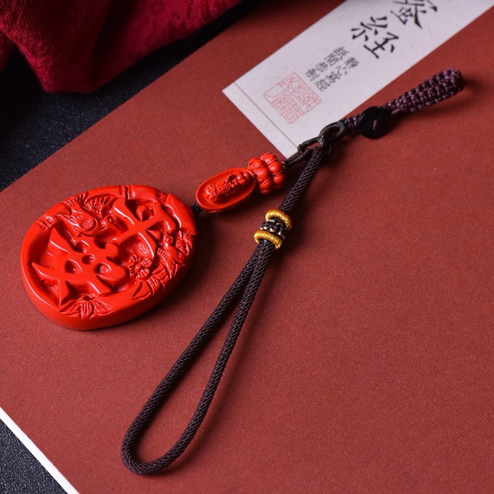 包邮保真朱砂红砂平安无事牌喜上眉梢花鸟牌车挂钥匙扣万能挂饰品