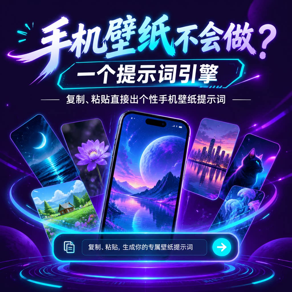 手机锁屏桌面壁纸定制竖图自动生成绘画关键词 AI 提示词