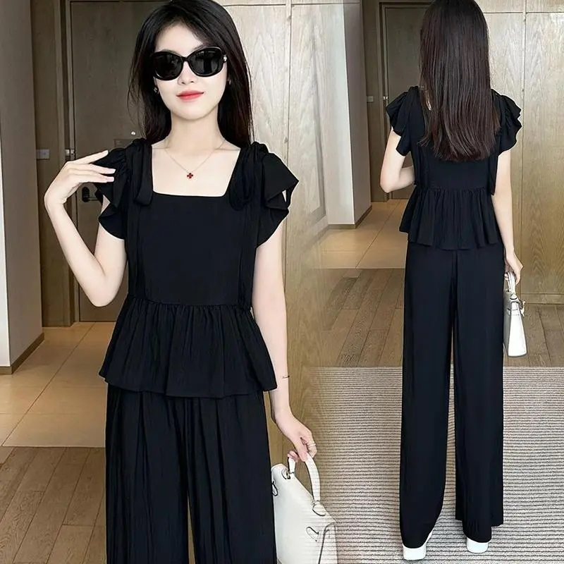 时尚运动洋气减龄阔腿裤两件套