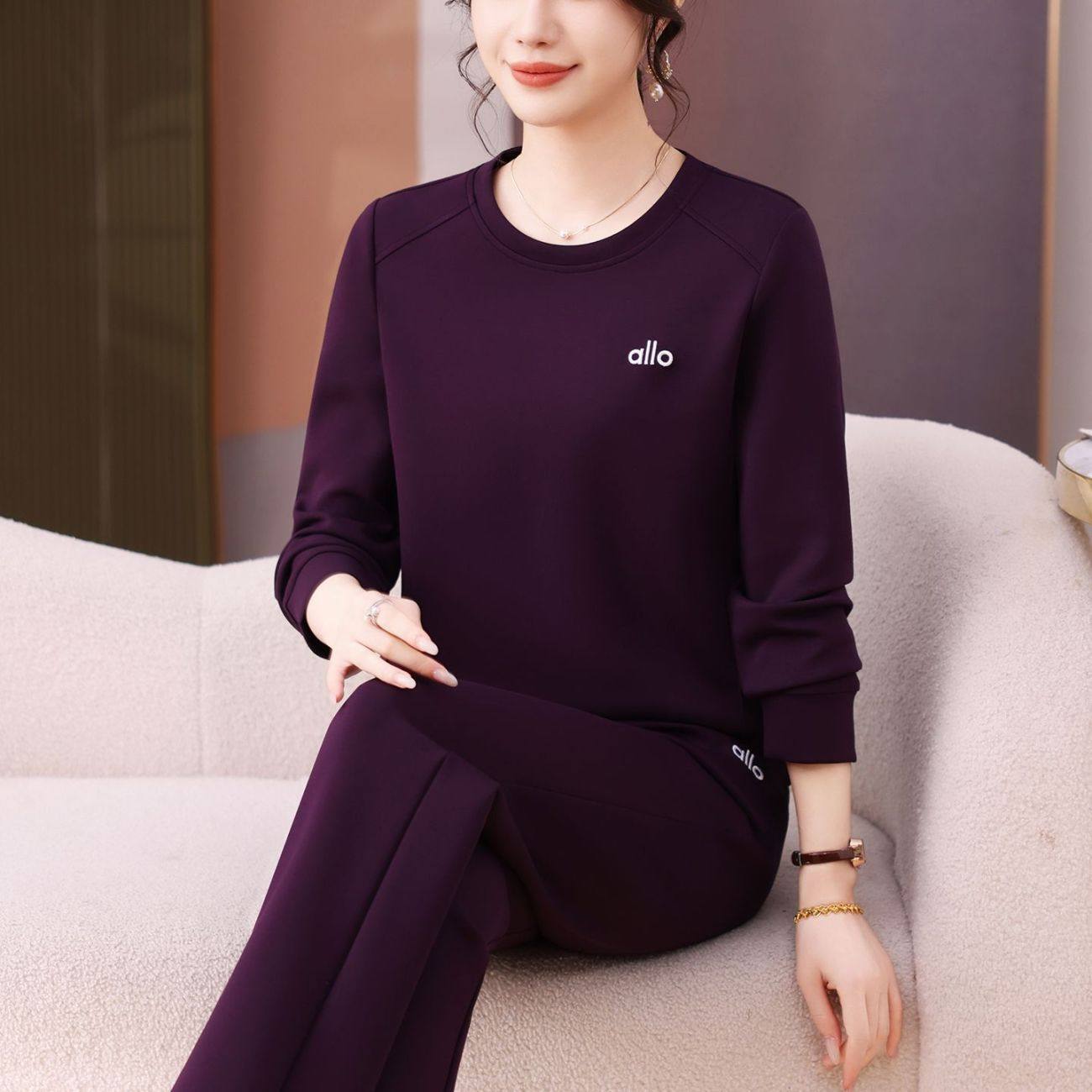 时尚休闲运动服套装2026春秋新款品牌洋气圆领卫衣两件套,女装/女士精品,休闲运动套装,淘宝优惠券,粉丝福利购,淘宝优惠卷