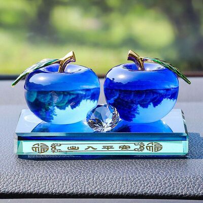 新款车载汽车苹果香水座寓意平安吉祥如意单双苹果室内装饰摆件潮