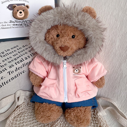 巴熊衣橱｜16/28/36/47/56cm巴塞罗那熊衣服jellycat玩偶连帽棉服