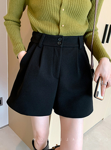 Non real shot Maoni shorts students' high waist in autumn and winter