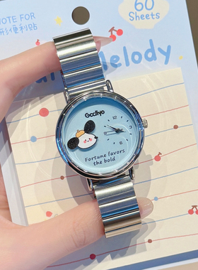 卡通手表女款考公初高中学生2025新款小众涂鸦小狗腕表考试专用