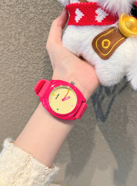 手表女款学生ins风小众卡通儿童初高中考试防水腕表圣诞礼物