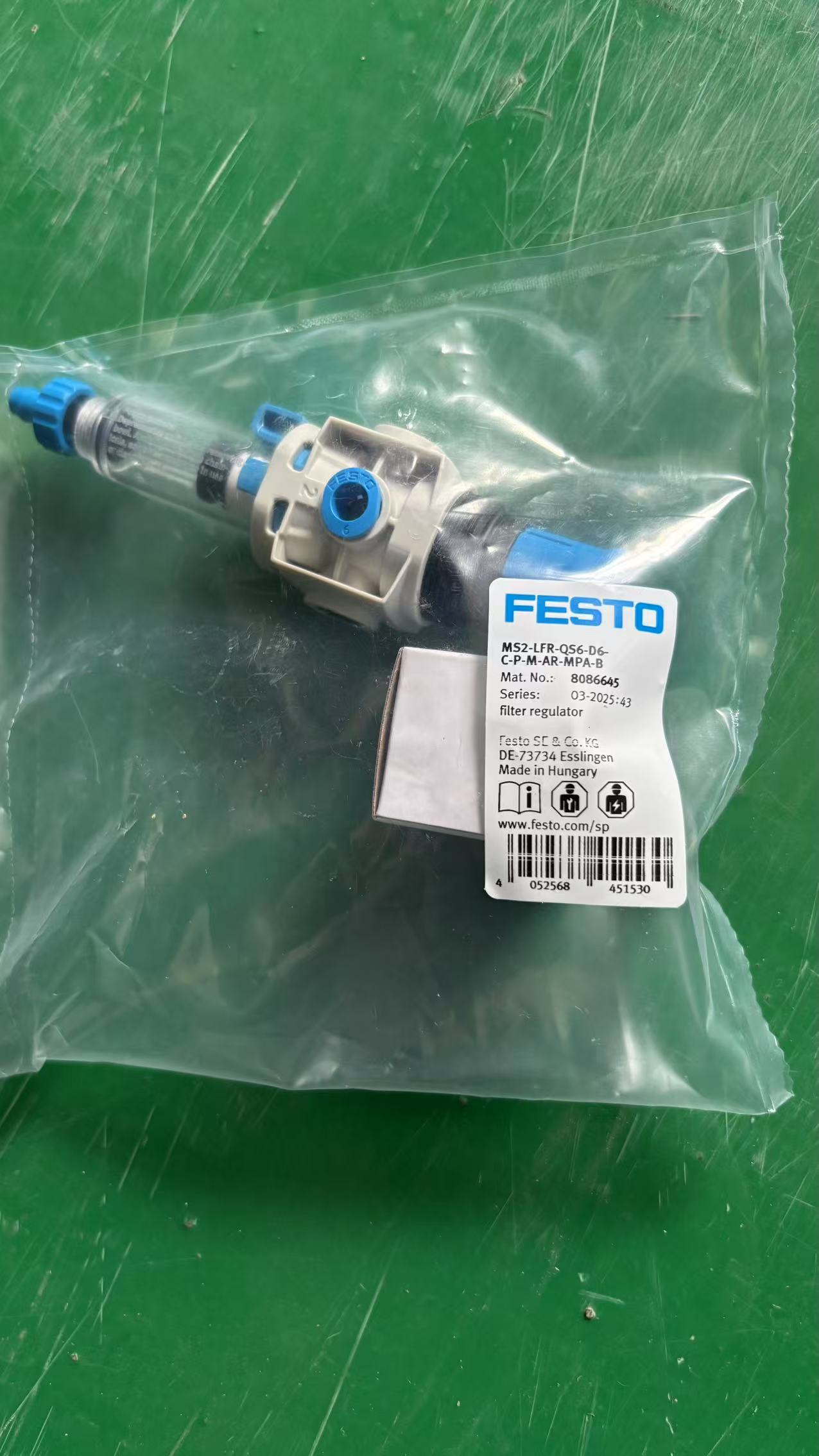 费斯托过滤减压阀8086645-MS2-LFR-QS6-D6-C-P-M-AR-MPA-B全原正