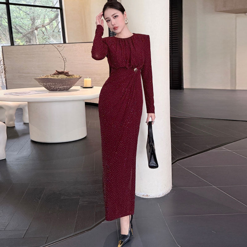 轻奢高腰修身显瘦包臀礼服连衣裙