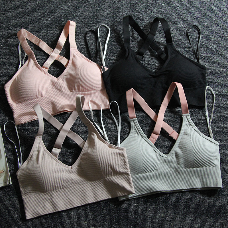 新款可调节运动文胸女防震透气速干跑步瑜伽健身内衣bra