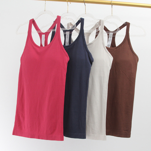 大牌同款 加长遮PP工字美背罗纹轻薄速干瑜伽普拉提瑜伽健身背心