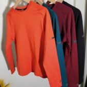 欧美单速干运动T恤跑步长袖 吸湿排汗圆领健身上衣