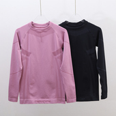 运动吸汗排汗徒步紧身打底T恤女士长袖 欧美专业速干衣裤 户外套装