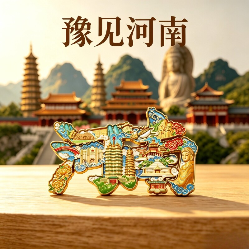 豫游纪河南城市文创立体冰箱贴