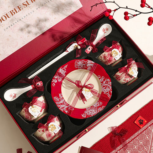 高级感玫瑰餐具礼盒乔迁新婚礼物