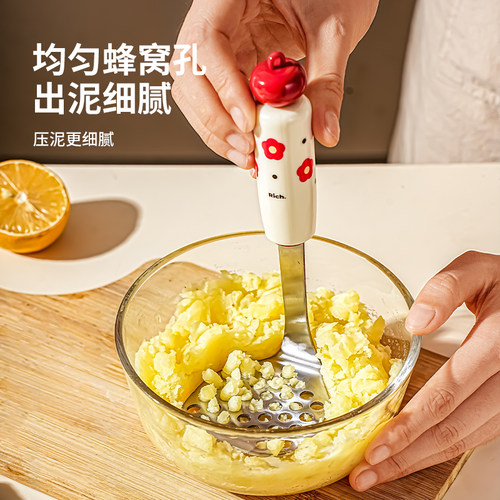 土豆泥压泥器不锈钢家用婴儿宝宝辅食捣泥器按压器捣碎器蒜泥神器