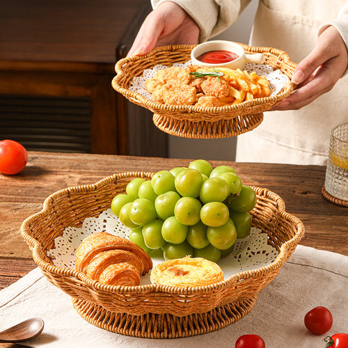 零食点心摆放盘茶点高脚水果托盘