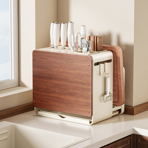 中古风刀架置物架一体刀具收纳架